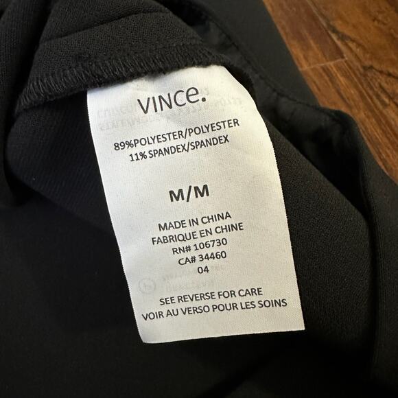 VINCE Front Zip Mini Dress Black Stretch Shift Minimalist Gothic NWT - Picture 11 of 14